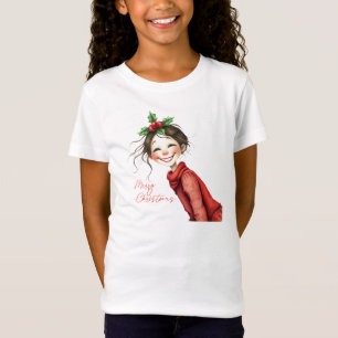 Camiseta Chica navideña extravagante Feliz Navidad