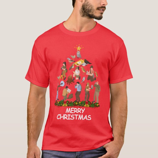 Camiseta Chica navideño navideño Christmasree Merry (Anverso)
