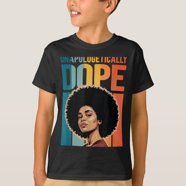 Camiseta Chica negra afro retro sin disculpas  (Anverso)