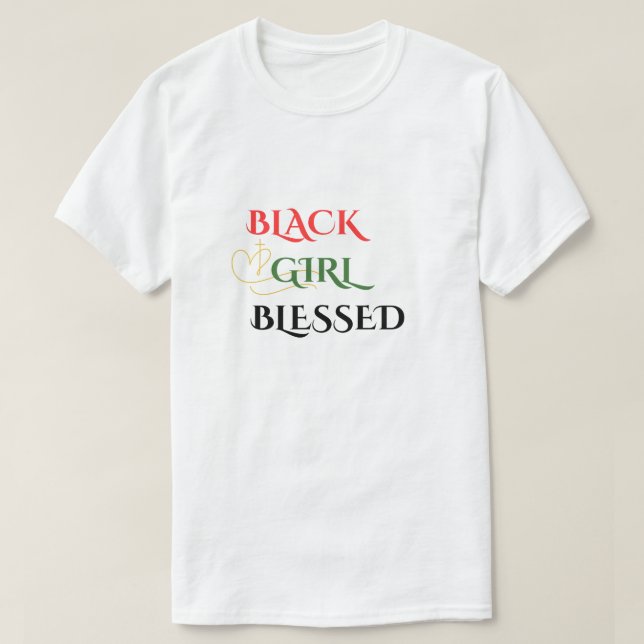 Camiseta Chica Negra Bendecida (Diseño del anverso)
