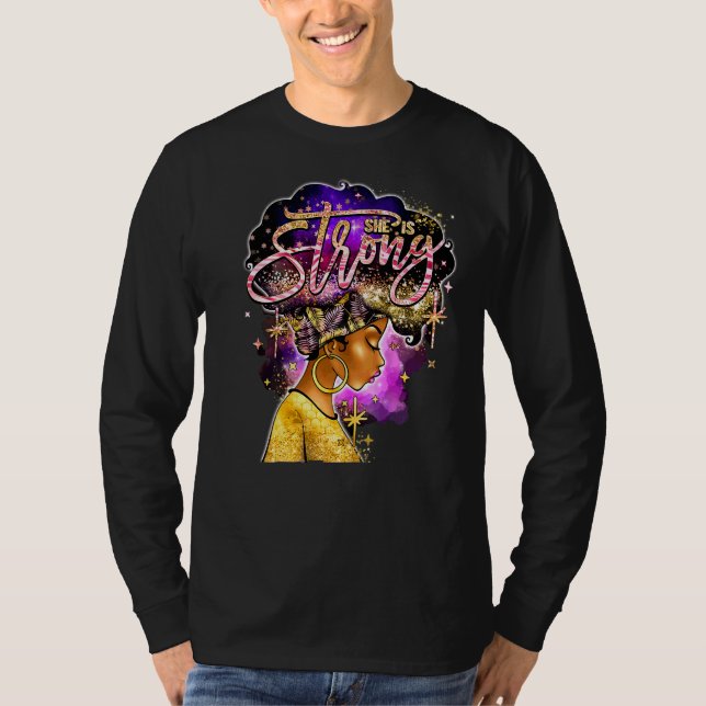 Camiseta Chica negra, es una mujer afroafricana fuerte, cri (Anverso)