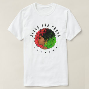 Camiseta Chica negra panafricana mujer rojo orgullo verde a