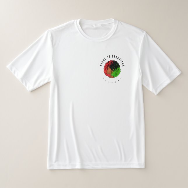 Camiseta Chica negra panafricana mujer rojo orgullo verde a (Distribución)