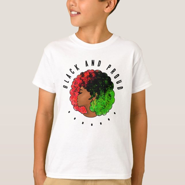 Camiseta Chica negra panafricana mujer rojo orgullo verde a (Anverso)