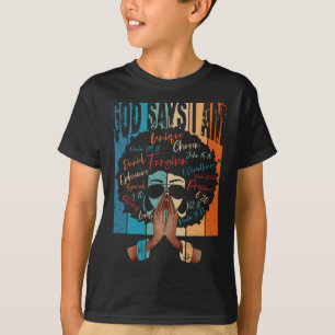 Camiseta Chica Negra Vintage Dios Dice Que Soy Negro Melani