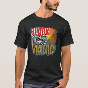 Camiseta Chica Negro Chicas de la piel marrón mágica en la