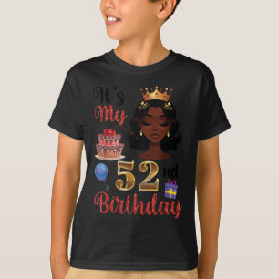 Camiseta Chica Negro Con Globos De Pastel Presenta Su 52.º