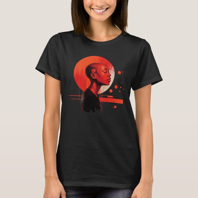 Camiseta Chica negro de belleza empoderado (Anverso)