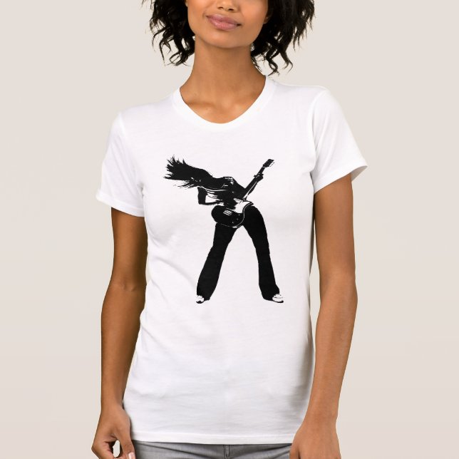 Camiseta Chica negro de la roca (Anverso)