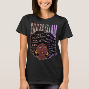 Camiseta Chica negro Dios dice que soy Melanina negra, muje