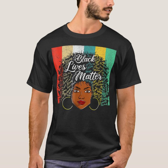 Camiseta Chica negro Dios dice que soy negro melanín histor (Anverso)