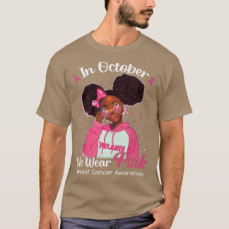 Camiseta Chica Negro En Octubre Usamos Cáncer De Mama Rosa
