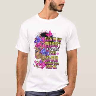 Camiseta Chica negro Floral Even