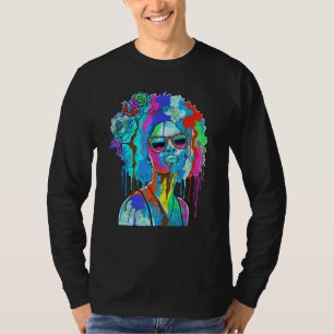 Camiseta Chica negro inspira a mujer negra a pintar con ray