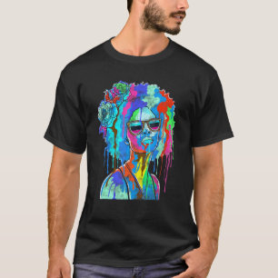 Camiseta Chica negro inspira a mujer negra a pintar con ray
