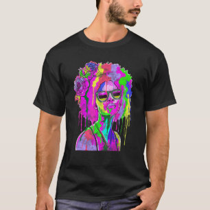 Camiseta Chica negro inspira a mujer negra a pintar con ray