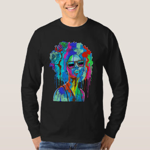 Camiseta Chica negro inspira a mujer negra a pintar con ray