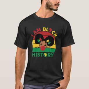 Camiseta Chica negro lindo con el pelo de afro puff que sop