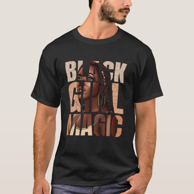 Camiseta Chica Negro Magia, Chica Negro Melanin T Para W (Anverso)