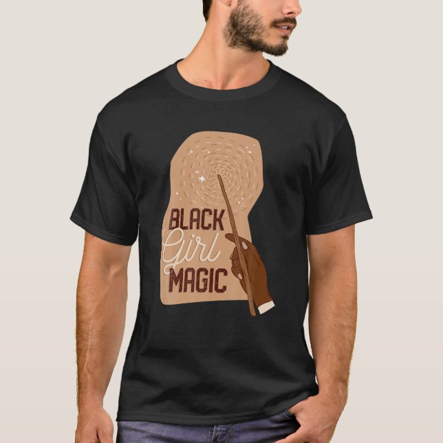 Camiseta Chica negro magia historia negra BHM África (Anverso)