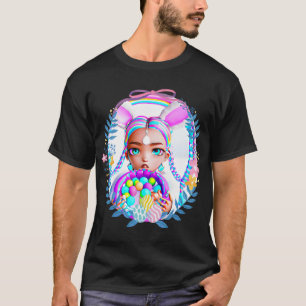 Camiseta Chica Negro Magia Pascua Caza de Huevos Mela