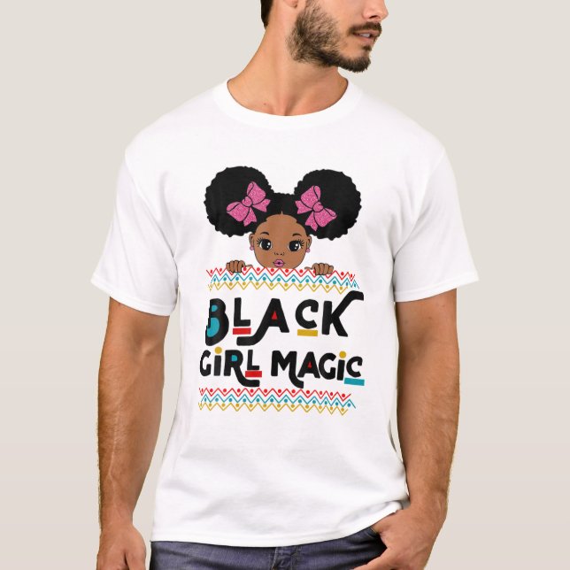 Camiseta Chica Negro Mágica Afroamericano Melanin Kids Tod (Anverso)