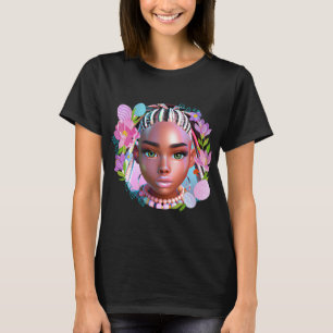 Camiseta Chica Negro Pascua Mágica Chicas de piel marrón pr