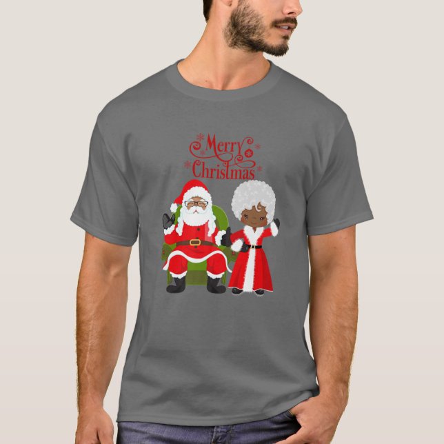 Camiseta Chica negro Santa Claus feriado campeón afroameric (Anverso)