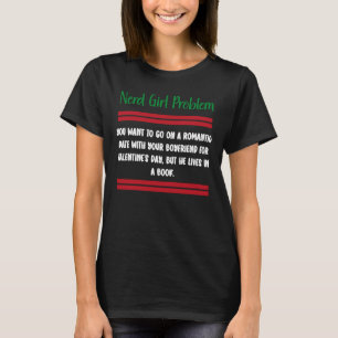 Camiseta Chica Nerd Problema Libro Chica Cute 4