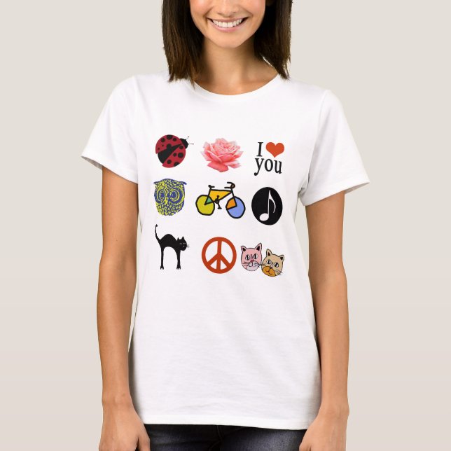 Camiseta chica/niñita agrupada lindo (Anverso)