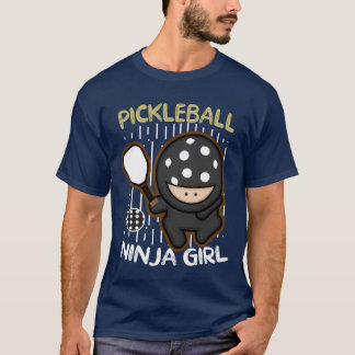Camiseta chica ninja de pickleball divertida chica de depor