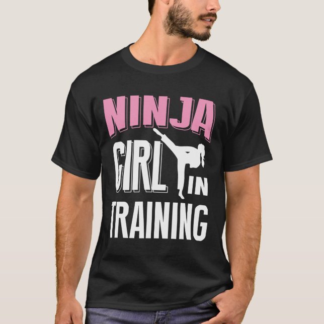 Camiseta Chica Ninja En Entrenamiento Karate Taekwondo S Pa (Anverso)
