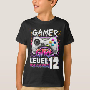 Camiseta Chica Nivel 12 Videojuego desbloqueado 12º cumplea