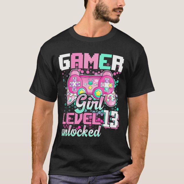 Camiseta Chica Nivel 13 Videojuego desbloqueado 13 cumpleañ (Anverso)