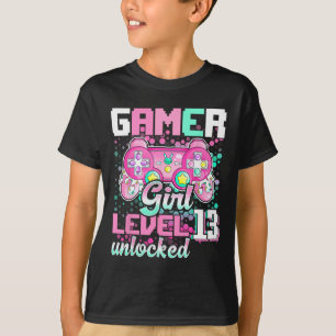 Camiseta Chica Nivel 13 Videojuego desbloqueado 13 cumpleañ