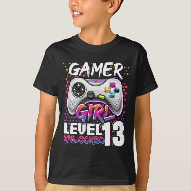 Camiseta Chica Nivel 13 Videojuego desbloqueado 13 cumpleañ (Anverso)