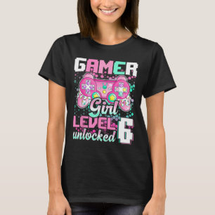 Camiseta Chica Nivel 6 Videojuego desbloqueado 6º regalo de