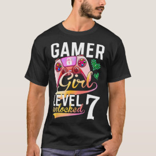 Camiseta Chica Nivel 7 Videojuego desbloqueado 7º cumpleaño