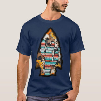Camiseta Chica Occidental Serape Piel de vaca Cactus Arrowh