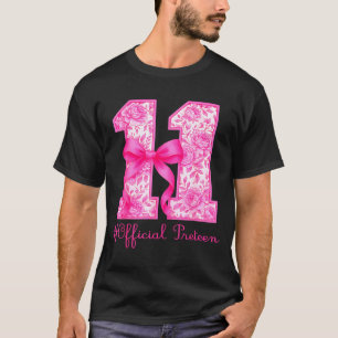 Camiseta Chica Oficial Pre-adolescente Cumpleaños 11 Pink C