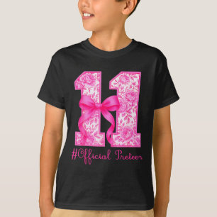 Camiseta Chica Oficial Pre-adolescente Cumpleaños 11 Rosa C