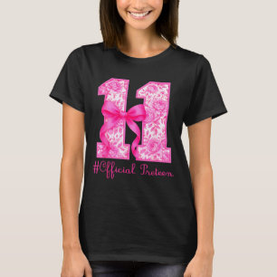 Camiseta Chica Oficial Preteen Cumpleaños 11 Pink Coquette