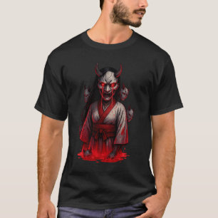 Camiseta Chica Oni Cyberpunk Oscuro