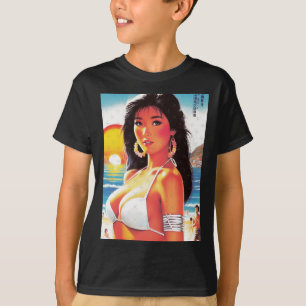 Camiseta Chica Oriental Retro Pegatina