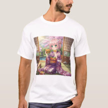 Chica original de anime en Kimono - verano japonés