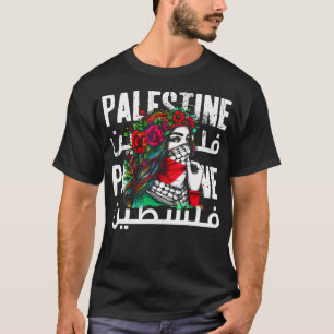 Camiseta Chica Palestino Con Una Palabra Bandana Palestina