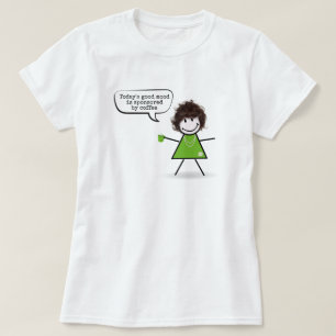 Camiseta Chica Palito con Taza de Café Verde