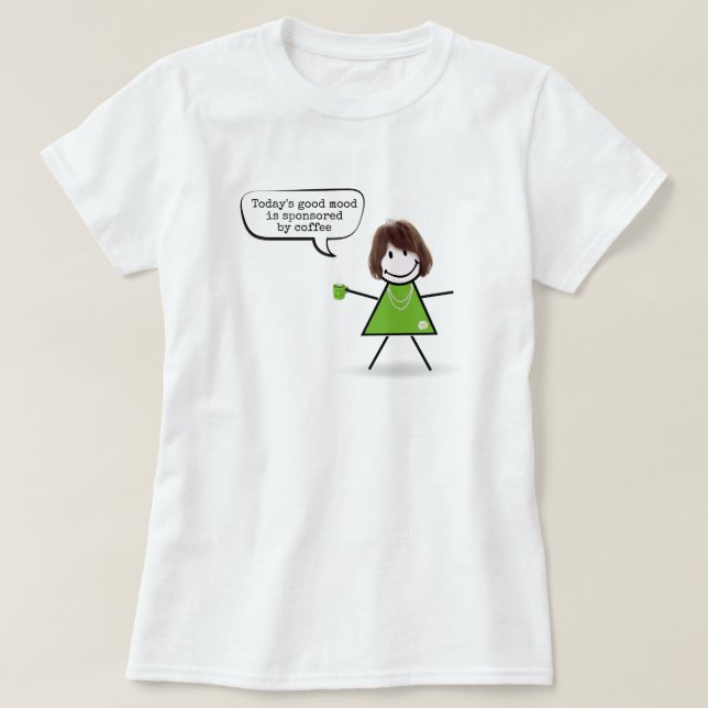 Camiseta Chica Palo Con Café Verde (Diseño del anverso)