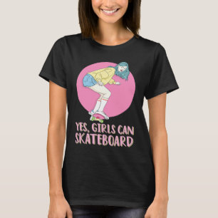Camiseta Chica Patinadora Skateboarder 80s Pastel Sí Chicas