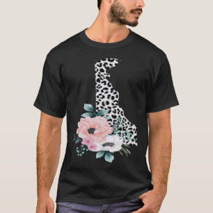 Camiseta Chica patriótica de Floral Leopard Delaware